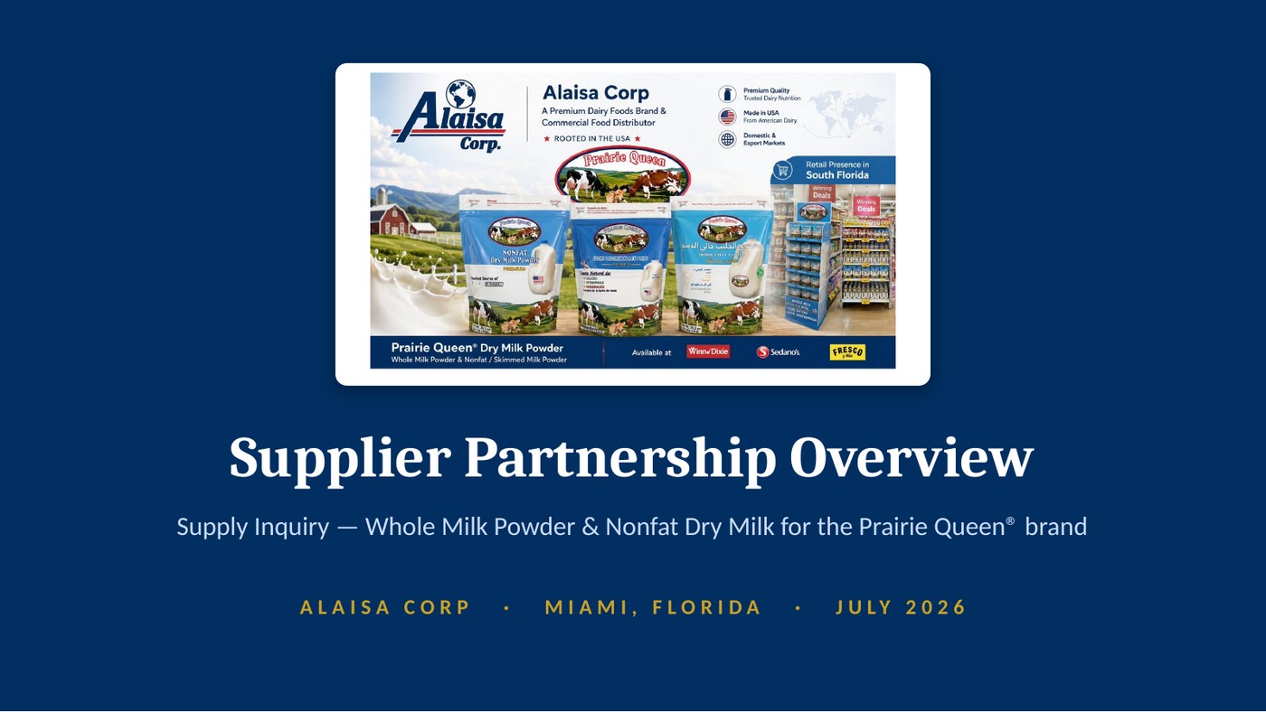 Prairie Queen supplier partnership overview slide